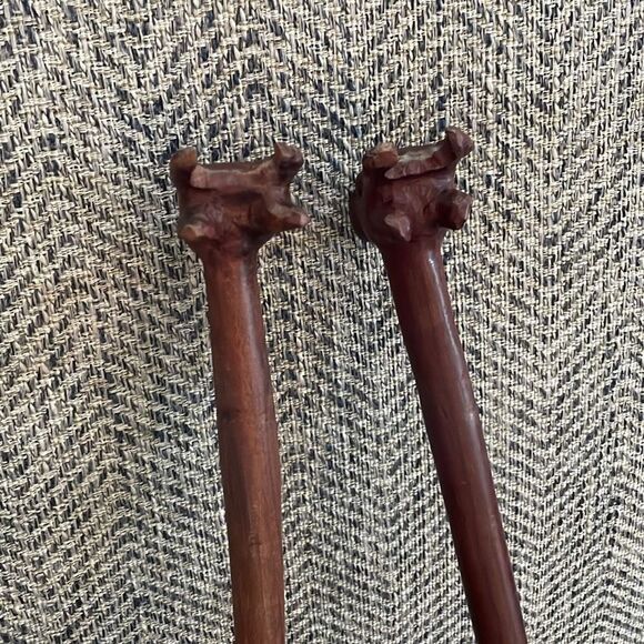 🌸Host Pick🌸 Hand Carved Wooden Salad Servers. Giraffes 13 Inches‎ - Picture 6 of 9